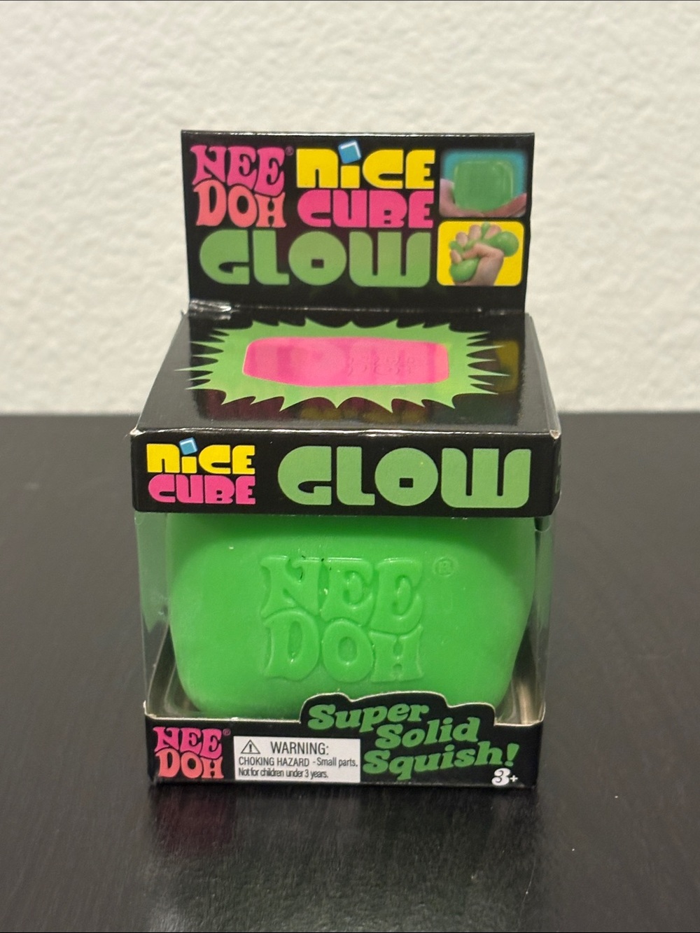 NIB NEEDOH Green Nice Cube Glow Super Solid Squish
